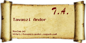 Tavaszi Andor névjegykártya